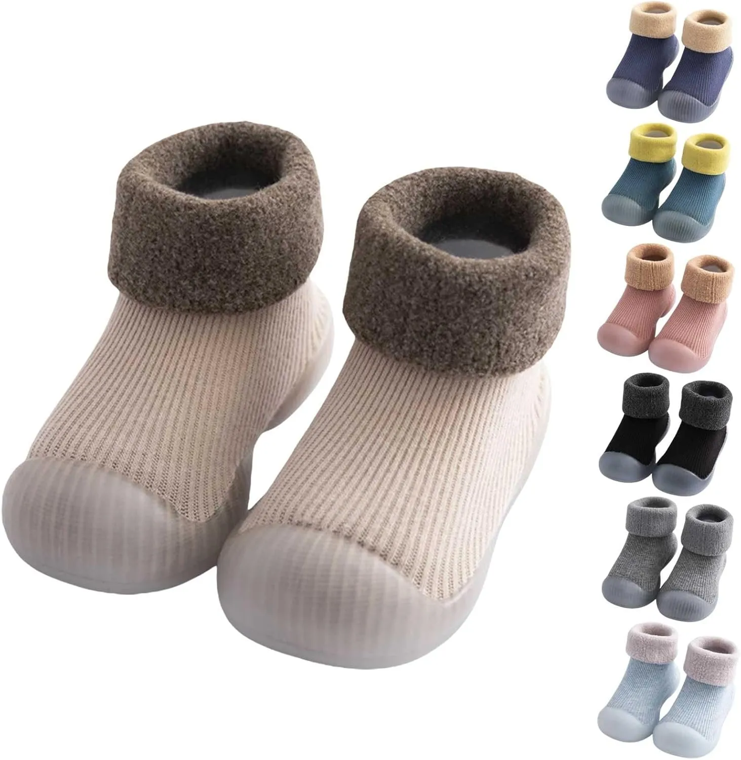 Baby Sock Shoes First Walking Shoes Infant Non-Slip Breathable Girls Slippers Soft Rubber Sole Slip On Sneaker