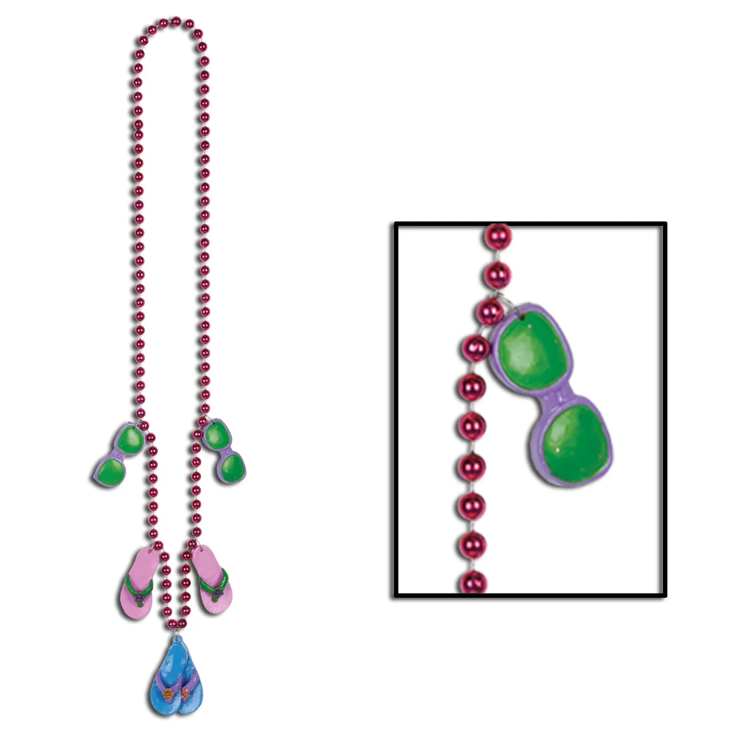 Beads with Flip Flop Medallions 36in. Each