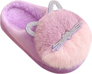 Big Girl Shoe Kids Children's Boys Girls Winter Fall Plush Shoes Indoor Warm and Cute Flock Softball Sandals for Girls