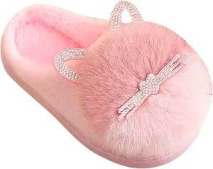 Big Girl Shoe Kids Children's Boys Girls Winter Fall Plush Shoes Indoor Warm and Cute Flock Softball Sandals for Girls