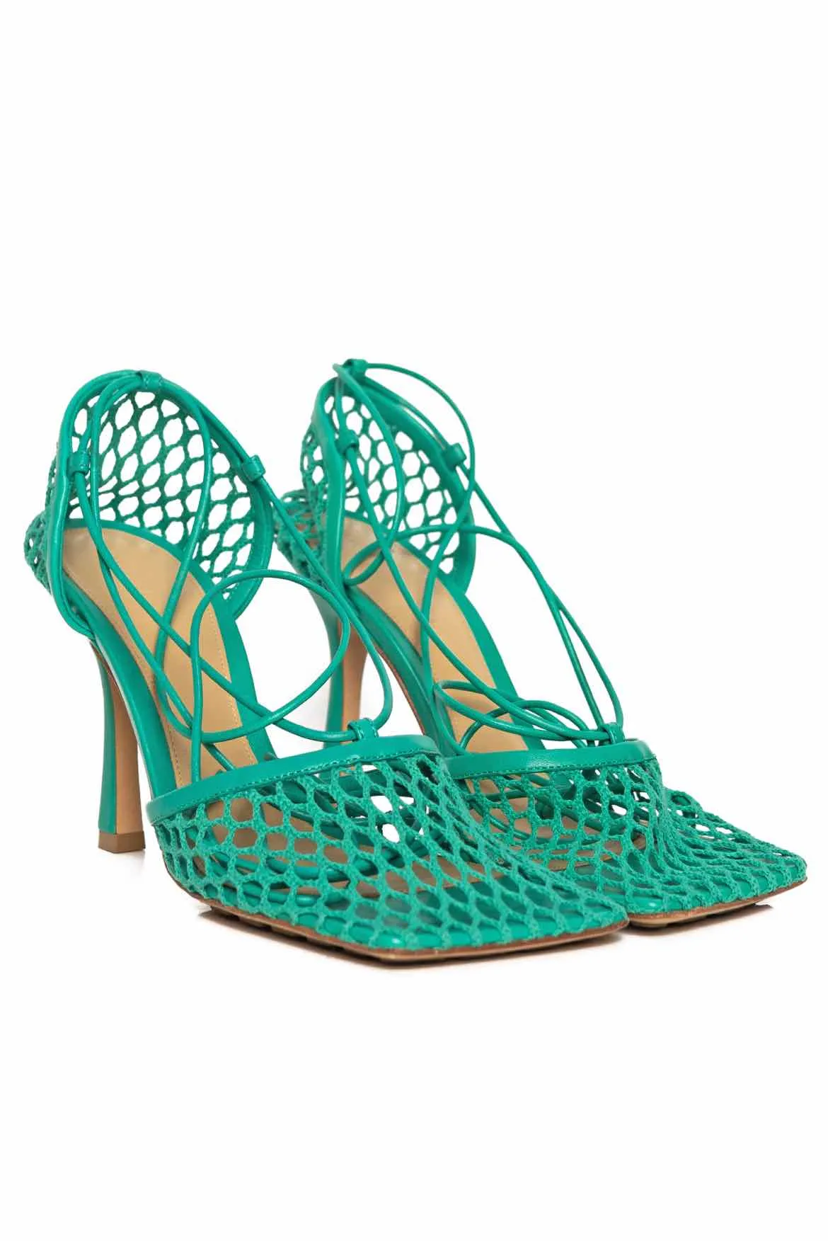 Bottega Veneta Size 37 Stretch Lace-Up Pumps