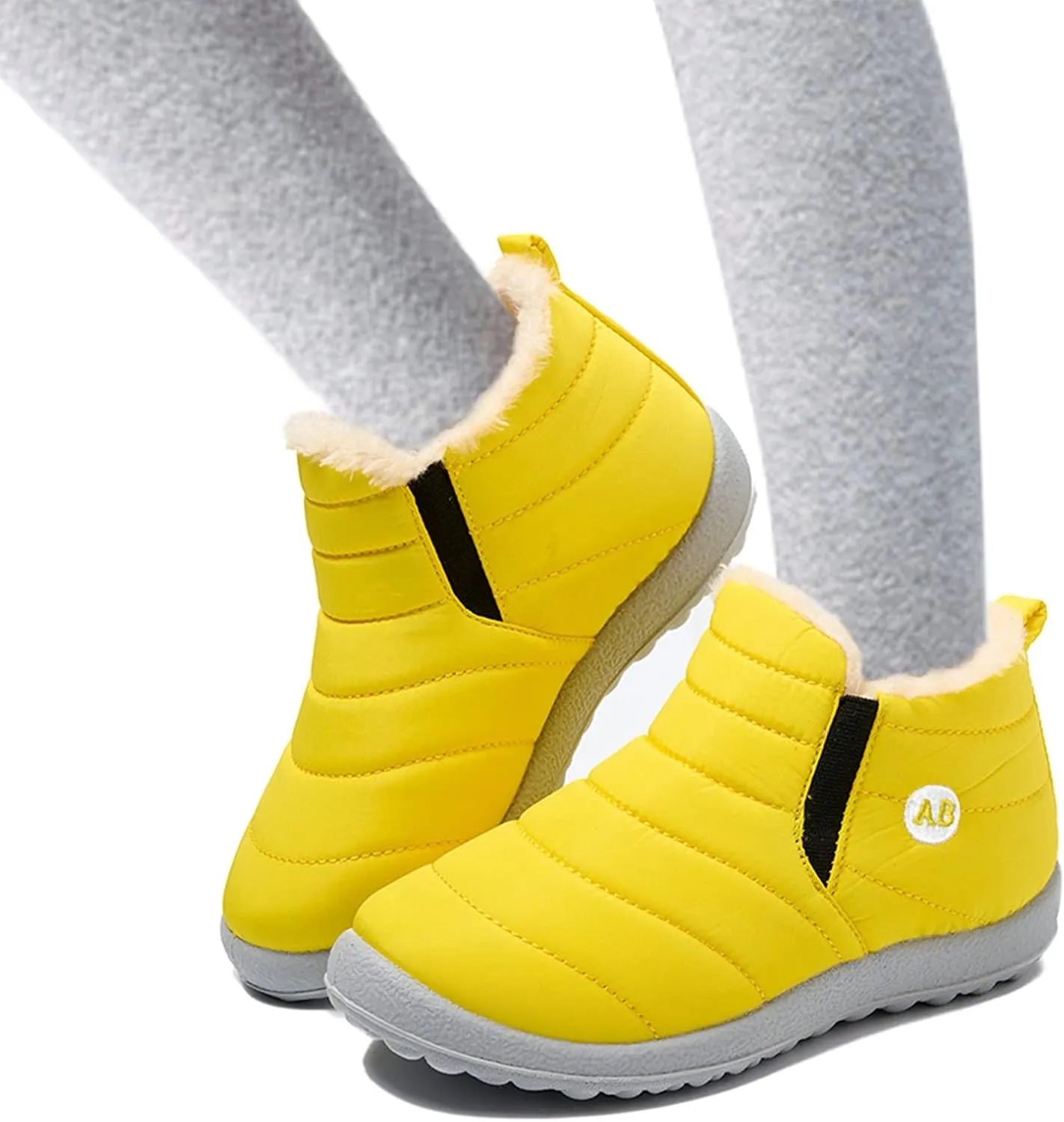 Boys Girls House Solid Plush Sneakers Winter Hot Boots Flat Splashing Fuzzy Warm Short Tube Snow Boots High Heel Boots