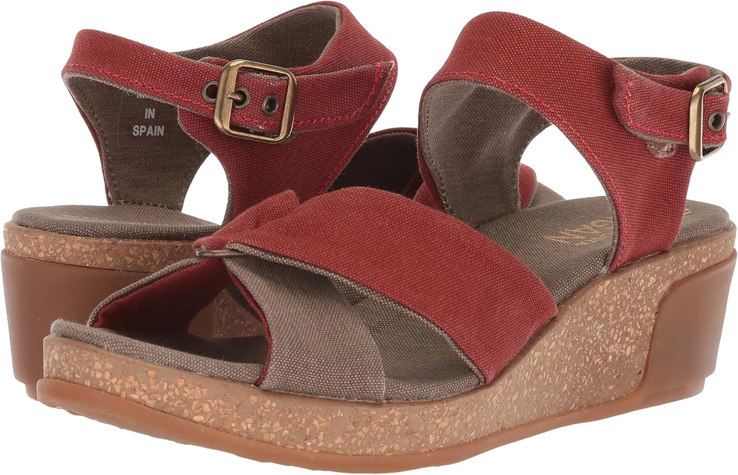 El Naturalista Women's N5007t Seaweed Canvas Black/Leaves Wedge Sandal, 6 AU