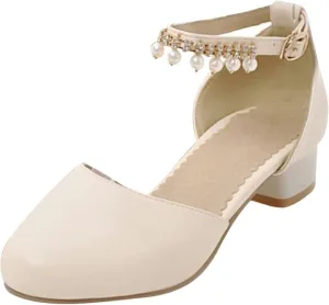Girls Sandals Mary Jane Dress Shoes Ankle Strap Open Toe Flower Girl Wedding Party for Toddler Little Kid Big Kid