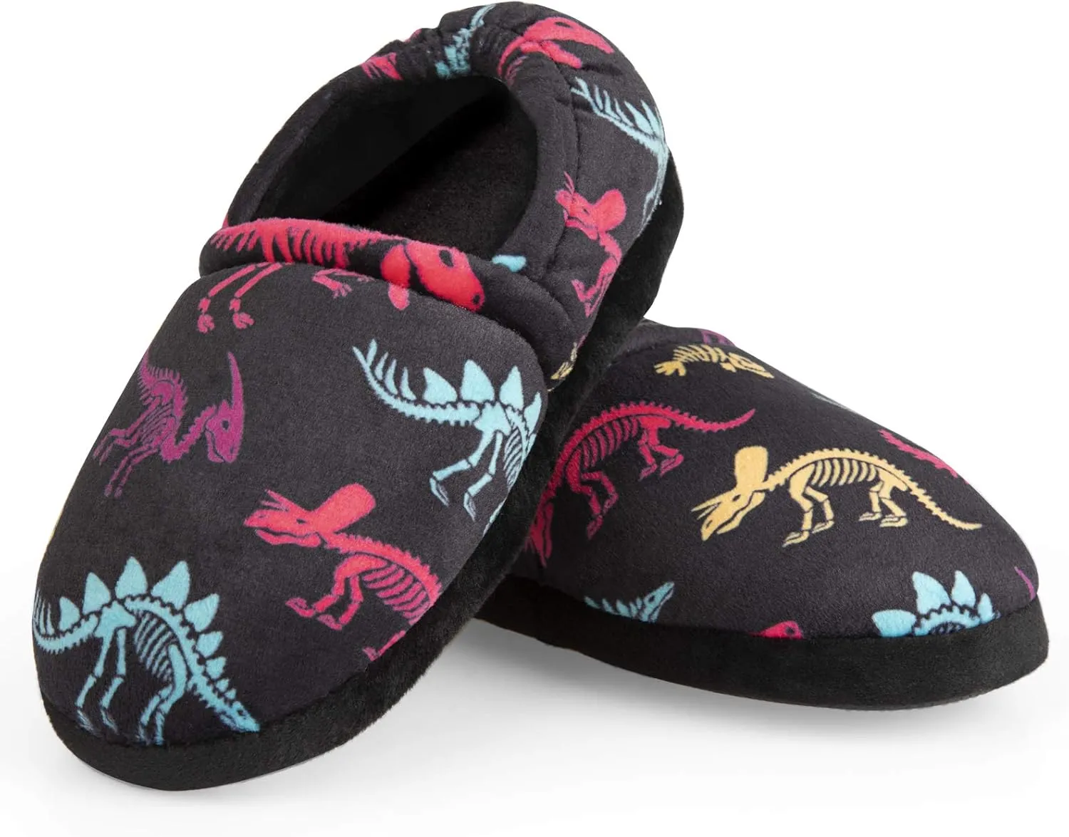 Little Kids Big Boys House Slippers, Kids Fur Lined Warm Slip On Home Slippers Cute Winter Nonslip Indoor Dinosaur Slippers