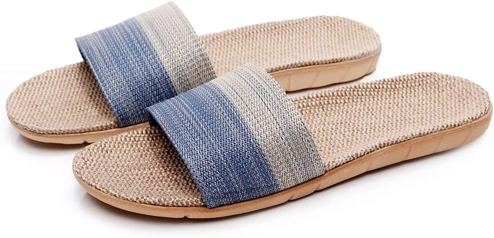 Men Slipper Breathable Linen Flip-Flops Sandals Home Shoes Beach Shoes Cotton Men's Slipper Men S Slippers Size 11 Laces