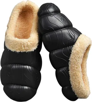 Mens Bear Slippers Plush Lined Soft Sole Slip On Slipper Men Warm Non Slip Bedroom Slippers House Slippers for Men